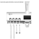 Suporte de Escova de Dente com Esterilizador UV Solar e Dispensador Automático de Pasta de Dente – Acessório de Banheiro para Higiene e Comodidade