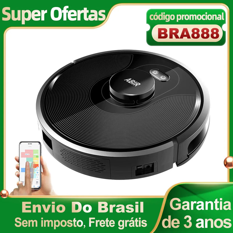 Robô Aspirador Inteligente X8 com Laser Lidar, Sucção 6500Pa, Mop, UV, Wi-Fi e Controle por App
