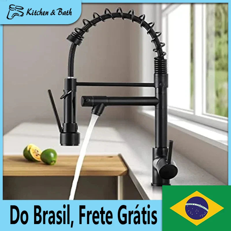 Torneira Gourmet  360° com Água Quente e Fria — Design Premium em Liga de Zinco