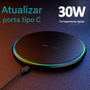 Carregador Sem Fio 30W Ultra Rápido + Brinde
