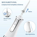 irrigador Dental Portátil com 5 Bicos – 3 Modos de Pressão, 300ml, Recarregável via USB