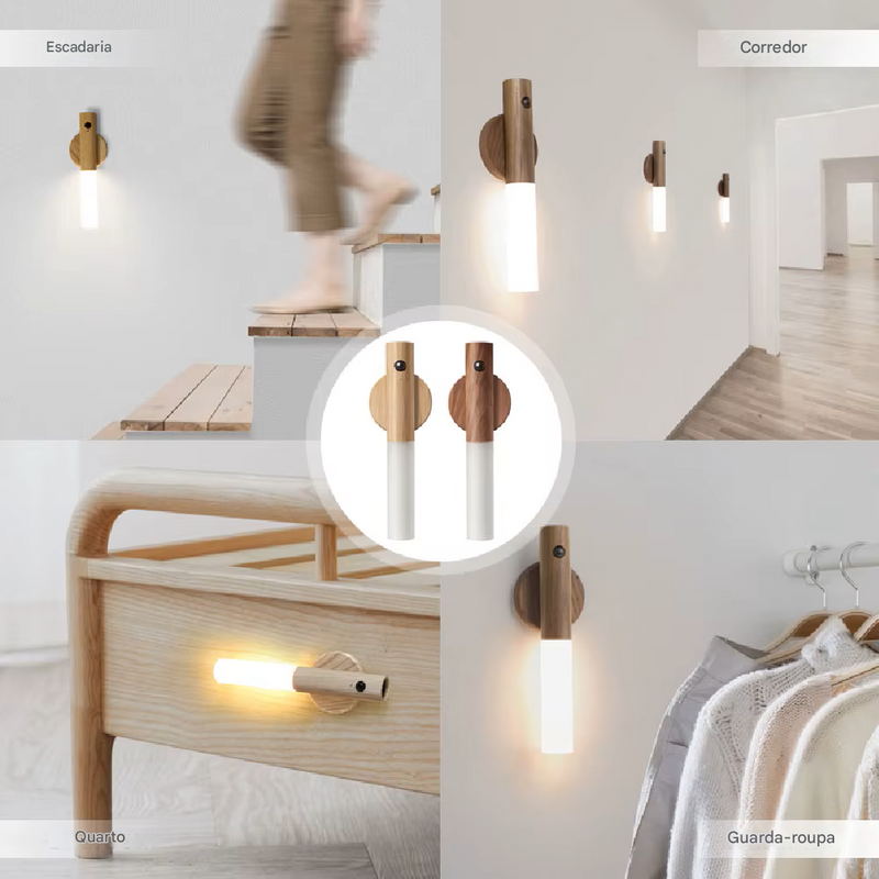 Luminária LED Inteligente com Sensor de Movimento: Iluminação Automática e Recarregável para Sua Casa