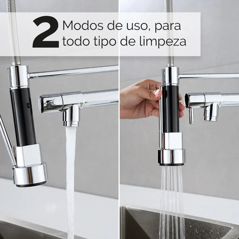 Torneira Gourmet  360° com Água Quente e Fria — Design Premium em Liga de Zinco