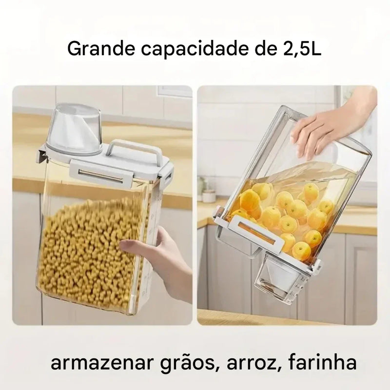 Pote Premium Hermético Copo Medidor Pezzi – Dosador e Armazenamento Prático