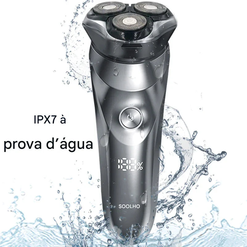 Barbeador Elétrico SOEYE 3D inteligente  – Compacto, IPX7 à Prova D’Água + Brinde