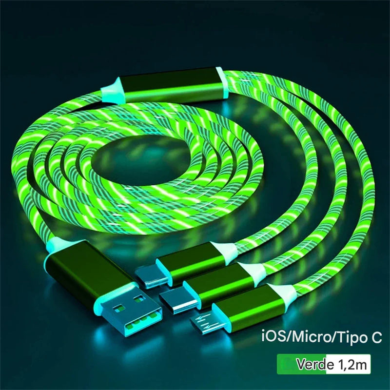 Cabo 3 em 1 Magnético com LED – Carregue Tudo + Oferta Imperdível!