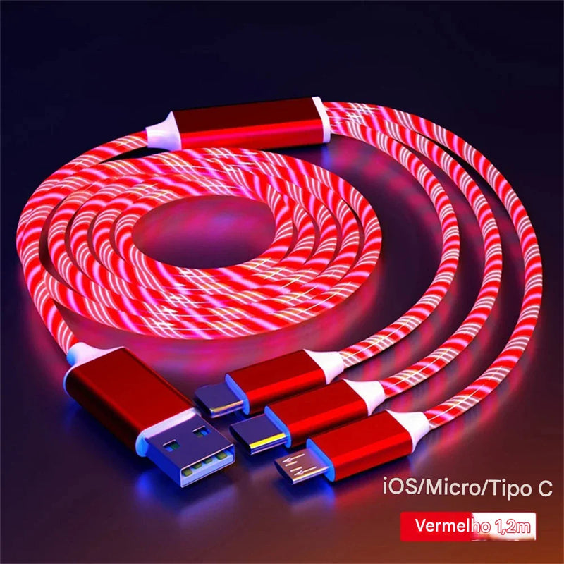 Cabo 3 em 1 Magnético com LED – Carregue Tudo + Oferta Imperdível!