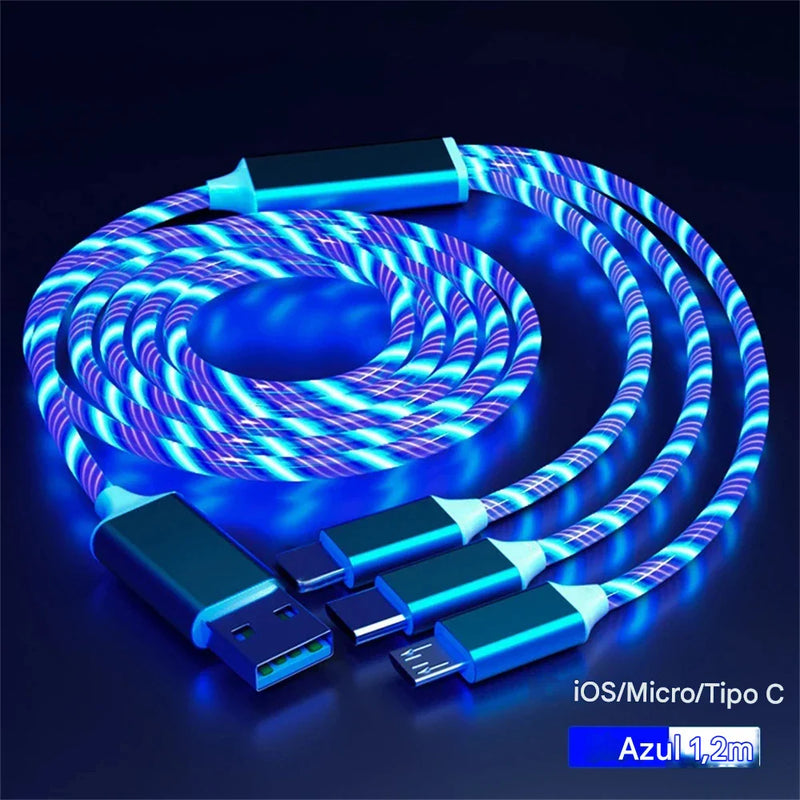 Cabo 3 em 1 Magnético com LED – Carregue Tudo + Oferta Imperdível!