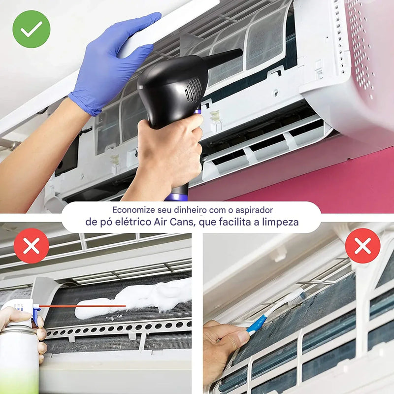 Soprador Elétrico Portátil de Alta Potência – Limpeza Profunda para PC, Carro e Casa