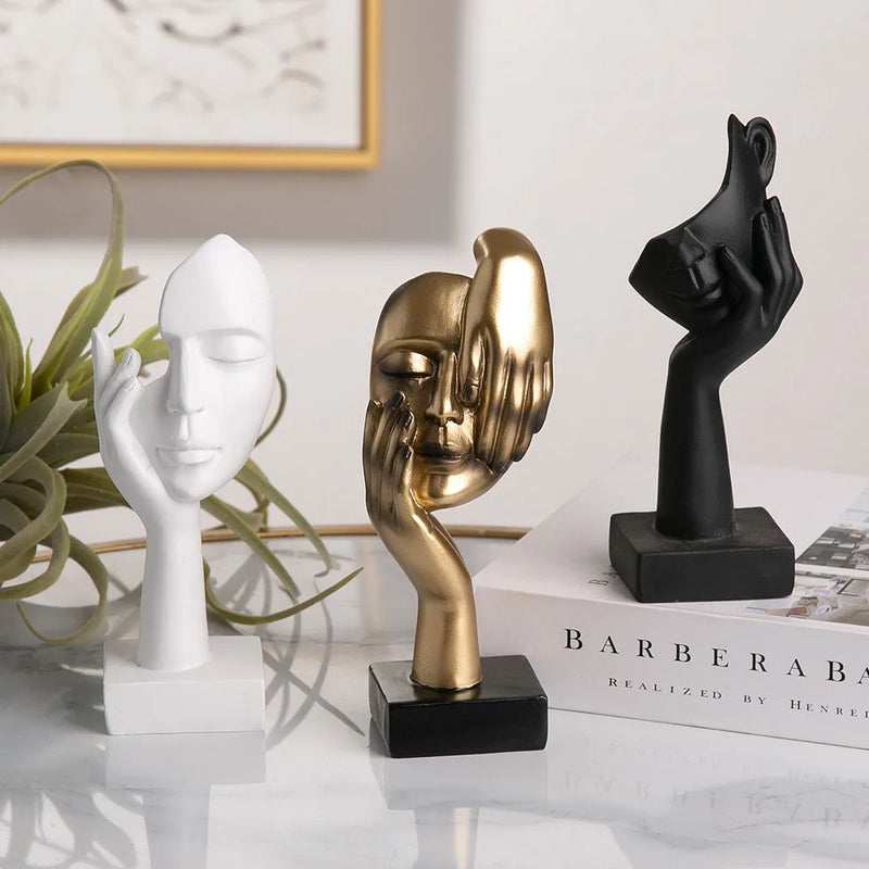 Linéa Nordic - Escultura de Rosto em Resina Estilo Nórdico Luxo