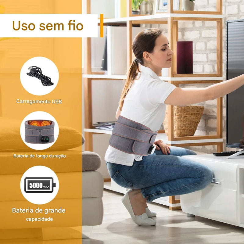 Cinto de Aquecimento Multifuncional | Massagem, Vibração e Alívio da Fadiga