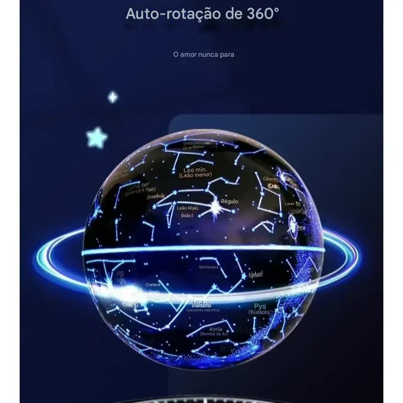 Luminária Globo Flutuante 3D com Levitação Magnética | Um Toque de Magia na Sua Decoração