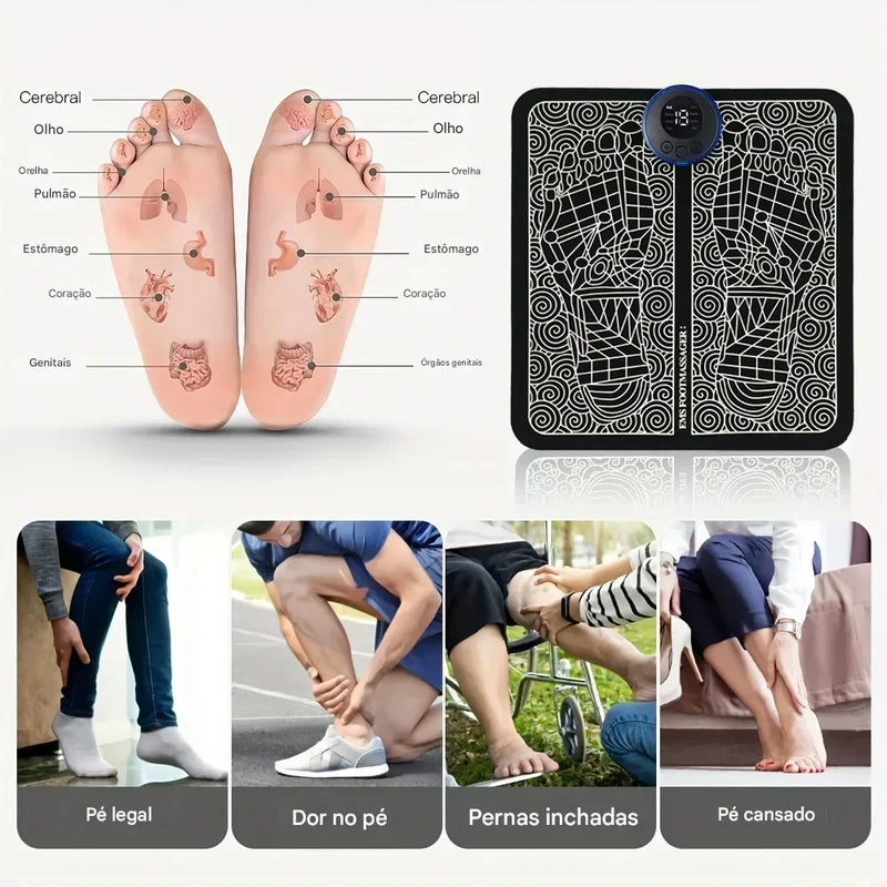 Massageador Elétrico de Pés e Músculos — Relaxamento Profundo para Casa, Esporte e Bem-Estar Diário
