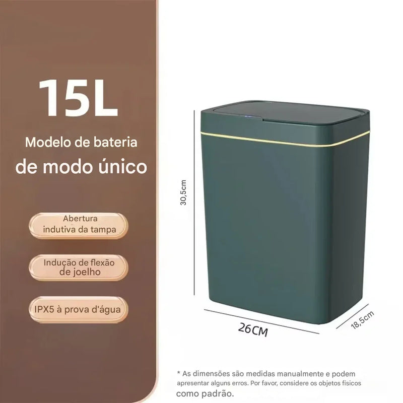 Lixeira Inteligente Automática — Design Moderno, Alta Capacidade e Tecnologia à Sua Mão
