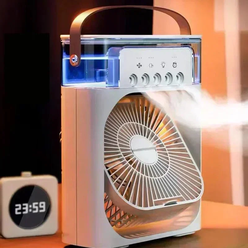 Mini Ar-Condicionado 3 em 1 | Gela, Umidifica e Ilumina Luz LED Ventix Max | QUEIMA ESTOQUE 🔥