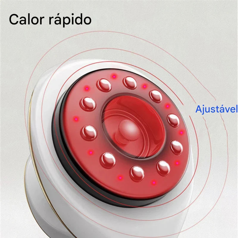Massageador Elétrico Home Guasha com Sução a Vácuo, Aquecimento e Efeito Anticelulite - Redutor de Gordura e Relaxamento