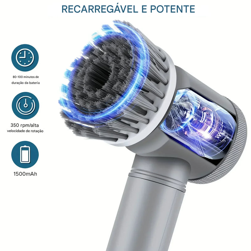 Escova Elétrica 6 em 1 Multifuncional zaffi - Limpeza Rápida + Brinde