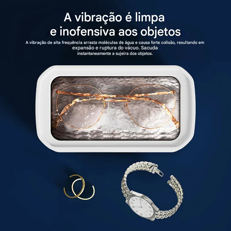 Xiaomi MIJIA Ultrasonic Cleaner 650ML — Limpeza Profissional para Joias, Óculos e Mais | Alta Potência, 3 Níveis de Ajuste