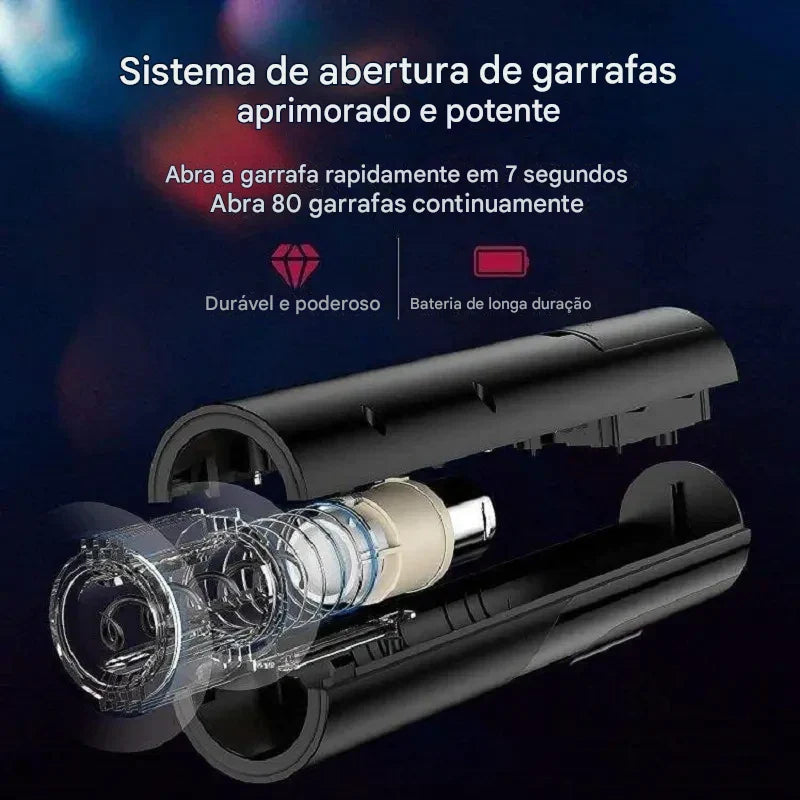 ZAVINIQ Premium – O Abridor de Vinho Elétrico Mais Desejado + 3 Brindes Grátis