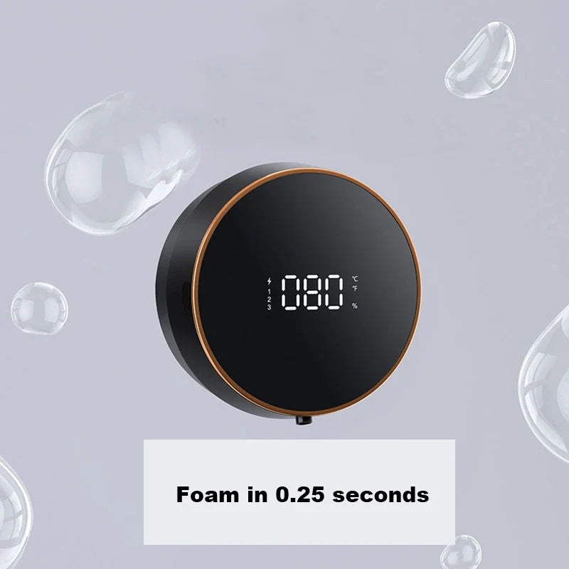 Dispensador Automático de Sabão Líquido Montado na Parede — Sensor Infravermelho, LED, Carregamento USB e Tecnologia Sem Toque