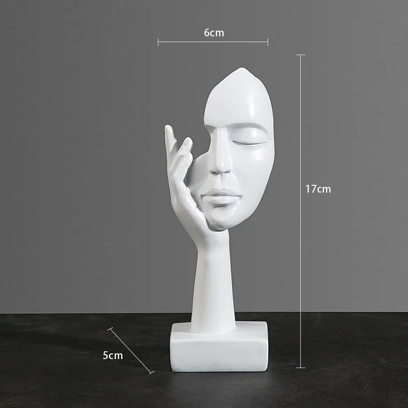 Linéa Nordic - Escultura de Rosto em Resina Estilo Nórdico Luxo
