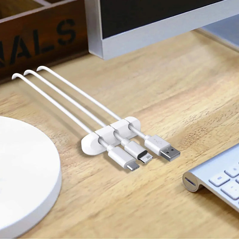 Organizador de Cabos em Silicone - Fixa Fios USB, Mouse e Fones com Praticidade