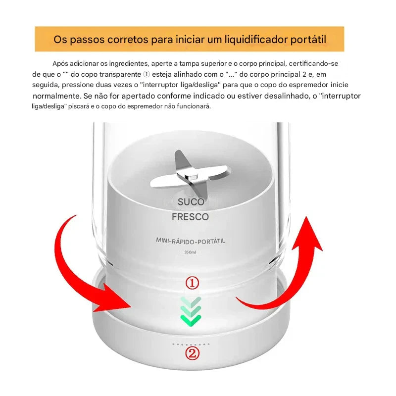 JuiceJet™– Garrafa Mixer Inteligente com Recarregamento Magnético e Design Portátil Sem Fio + Brinde