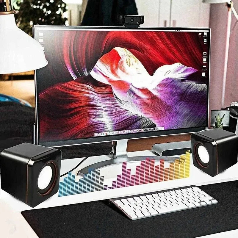 Mini Alto-Falante 2.0 USB 6W - Som Potente e Compacto para Seu Laptop