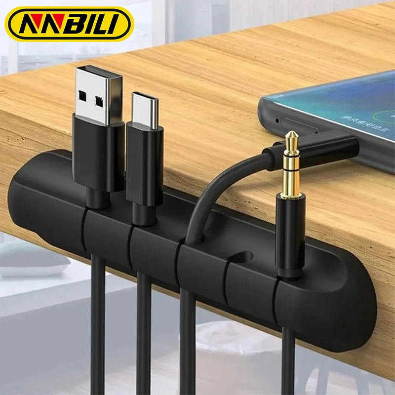 Organizador de Cabos em Silicone - Fixa Fios USB, Mouse e Fones com Praticidade