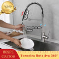 Torneira Gourmet  360° com Água Quente e Fria — Design Premium em Liga de Zinco
