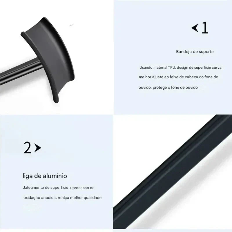 Suporte para Fones VIKEFON | Suporte de Headset Estiloso e Removível