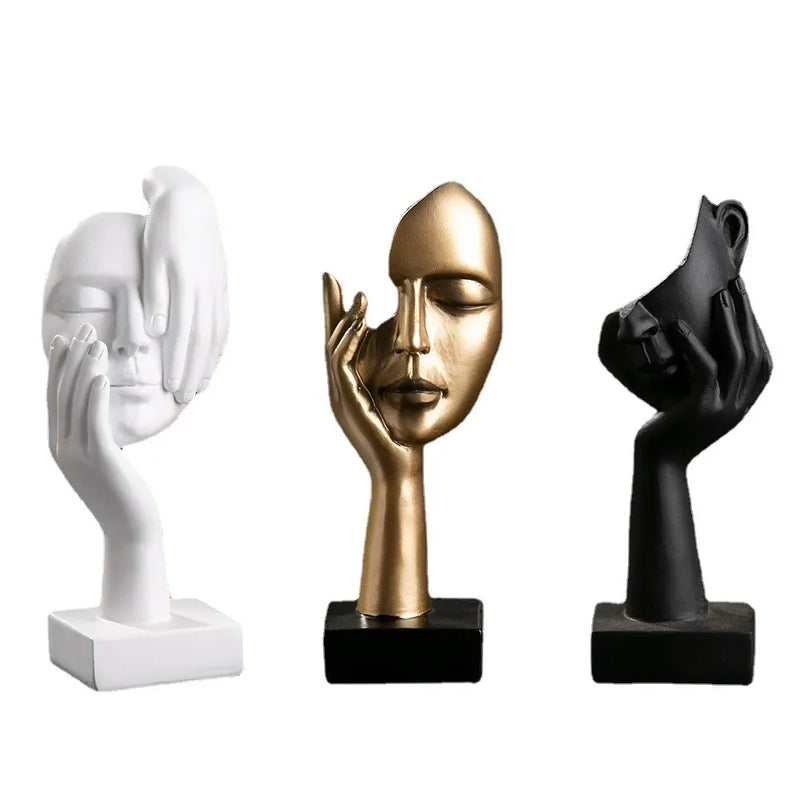 Linéa Nordic - Escultura de Rosto em Resina Estilo Nórdico Luxo