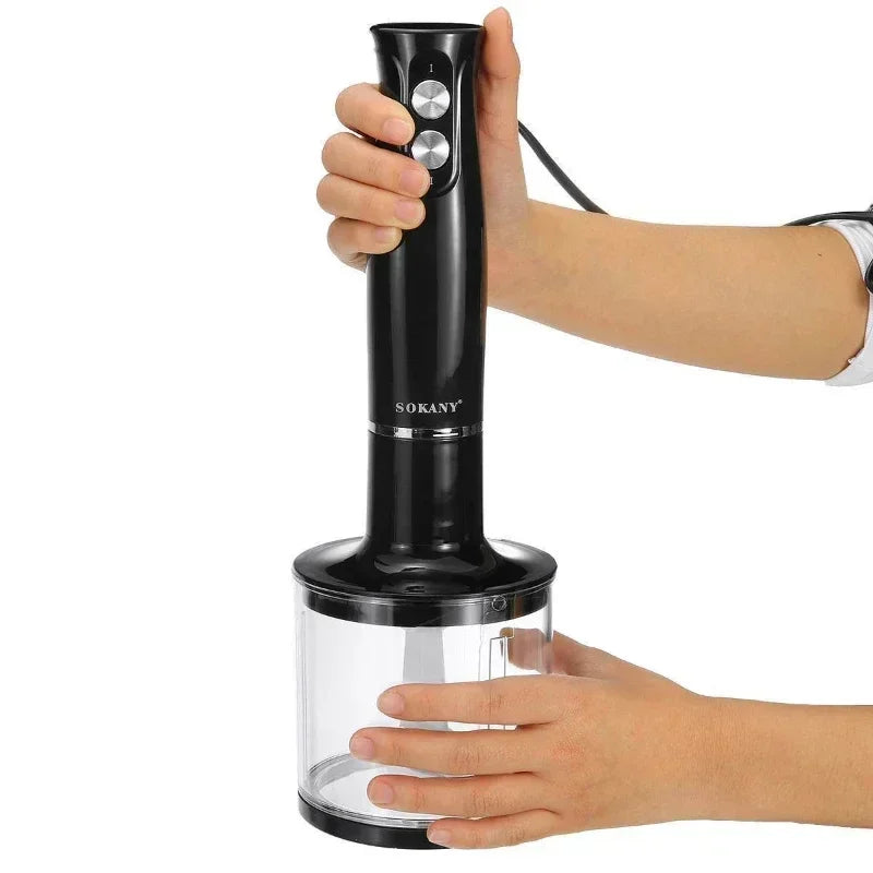 Liquidificador Multifuncional 4 em 1 110V/220V - Mixer de Mão Elétrico, Processador de Alimentos e Bebês | Eletrodoméstico de Cozinha
