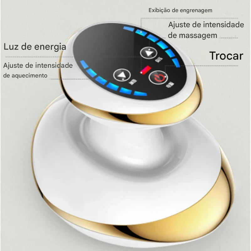 Massageador Elétrico Home Guasha com Sução a Vácuo, Aquecimento e Efeito Anticelulite - Redutor de Gordura e Relaxamento