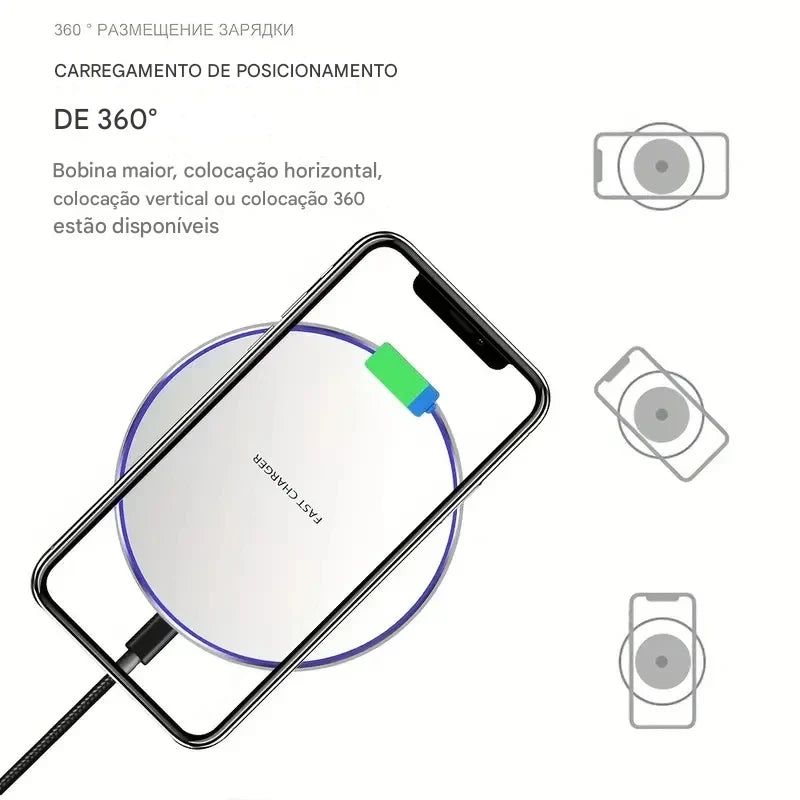 Carregador Sem Fio 30W Ultra Rápido + Brinde