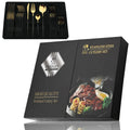 Conjunto de talheres dourados luxuoso com 24 peças + caixa de presente