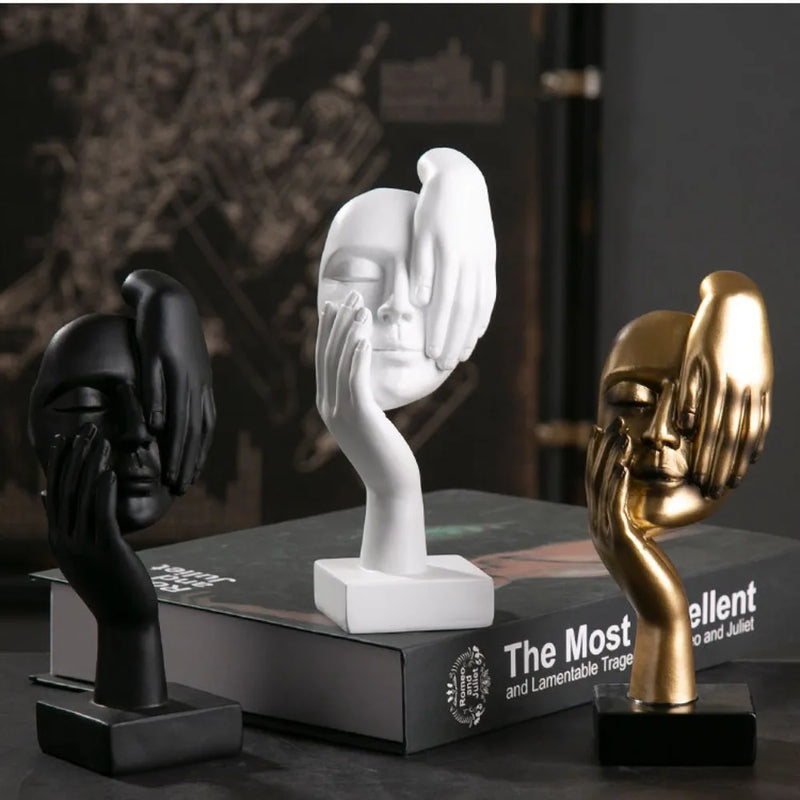 Linéa Nordic - Escultura de Rosto em Resina Estilo Nórdico Luxo