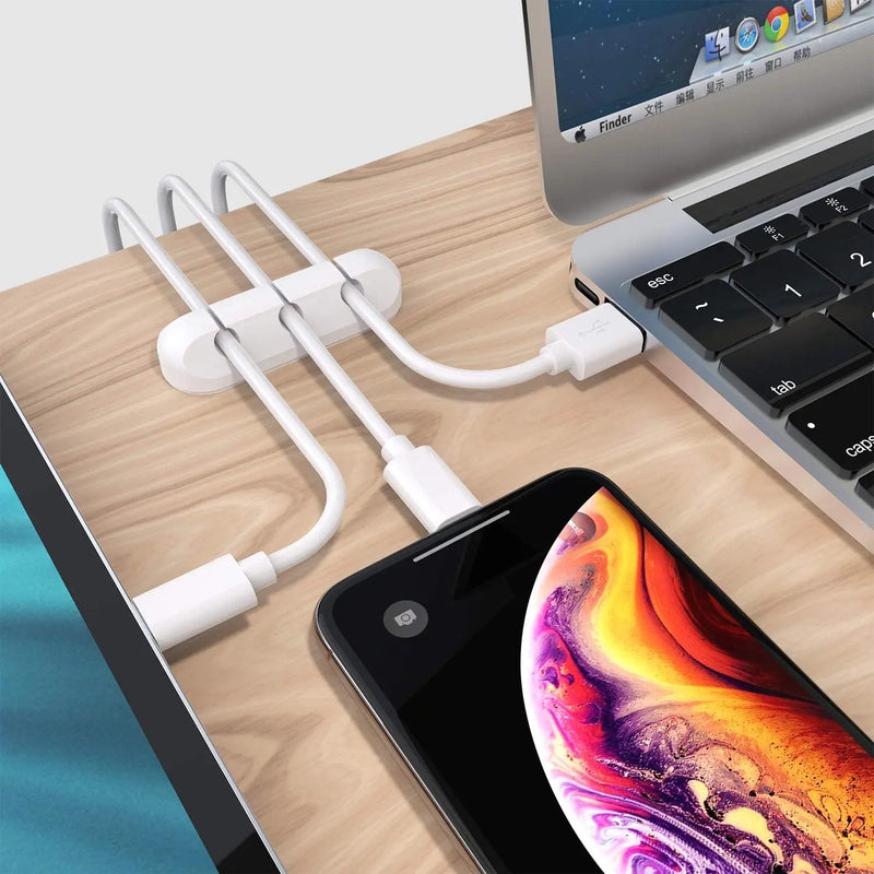 Organizador de Cabos em Silicone - Fixa Fios USB, Mouse e Fones com Praticidade