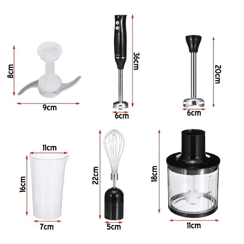 Liquidificador Multifuncional 4 em 1 110V/220V - Mixer de Mão Elétrico, Processador de Alimentos e Bebês | Eletrodoméstico de Cozinha