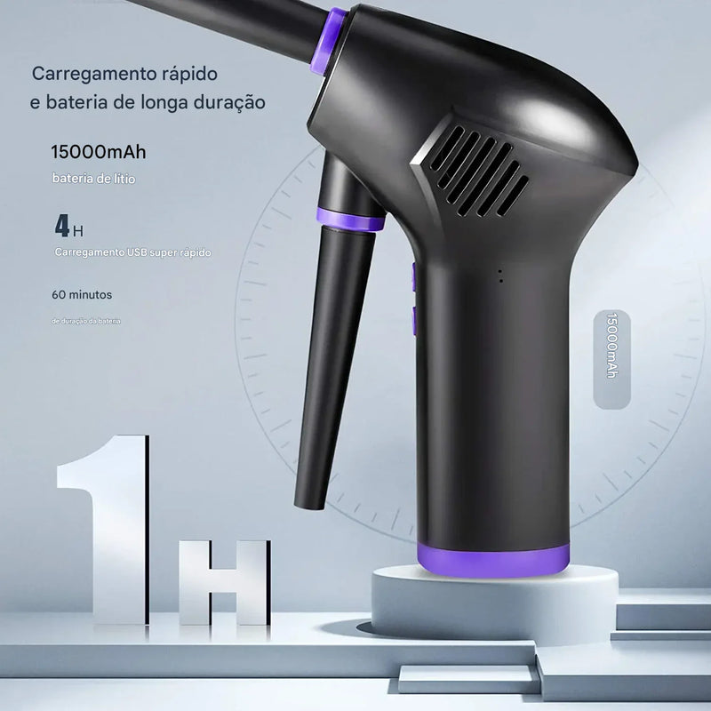 Soprador Elétrico Portátil de Alta Potência – Limpeza Profunda para PC, Carro e Casa