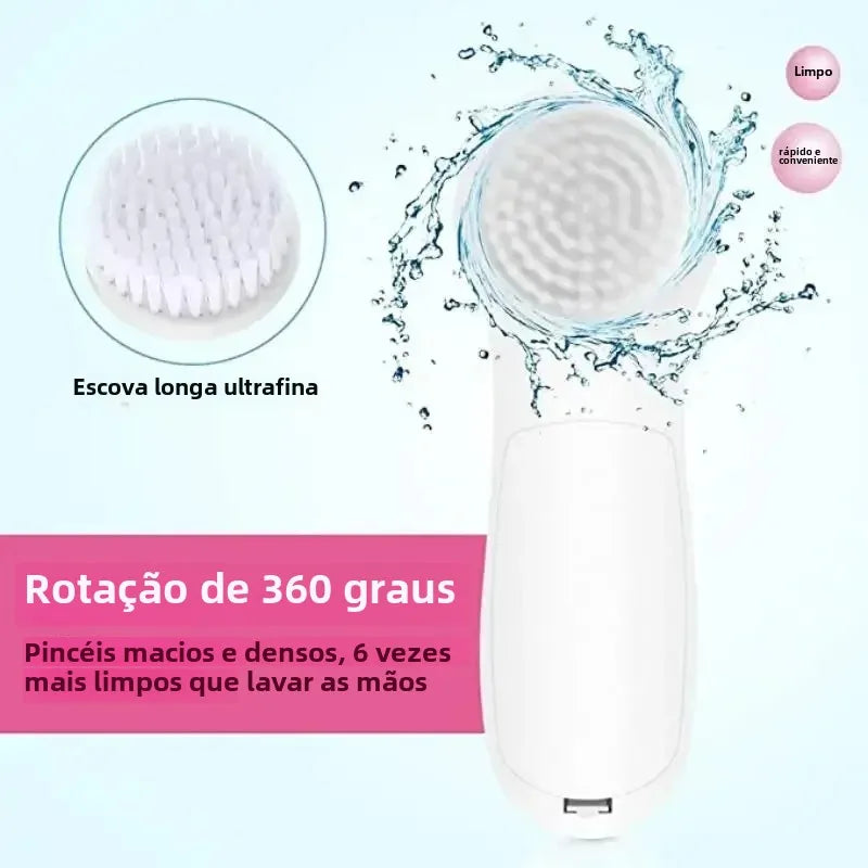 Escova de Limpeza Facial Elétrica 5 em 1 – Esfoliante, Massageador, Removedor de Cravos