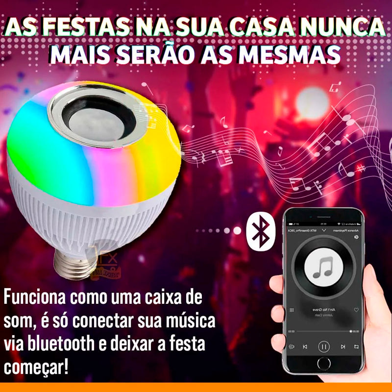 Caixa de Som Bluetooth 2 em 1 com Luz LED Premium 12W