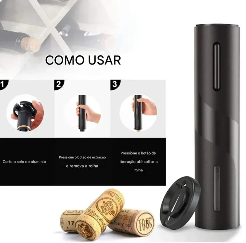 ZAVINIQ Premium – O Abridor de Vinho Elétrico Mais Desejado + 3 Brindes Grátis