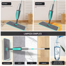 Mop Aqlo Profissional Deslizante — Microfibra Premium com Cabo Telescópico + 6 Panos Brindes