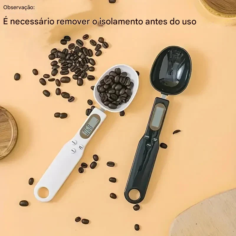 A Colher que Mede Tudo: Precisão Digital de 0.1g a 500g para Café, Suplementos e Receitas Fit – Com Tela LCD