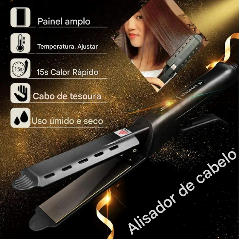 RadiantLuxe®— A Única Chapinha que Trata Enquanto Alisa | Queima Estoque🔥